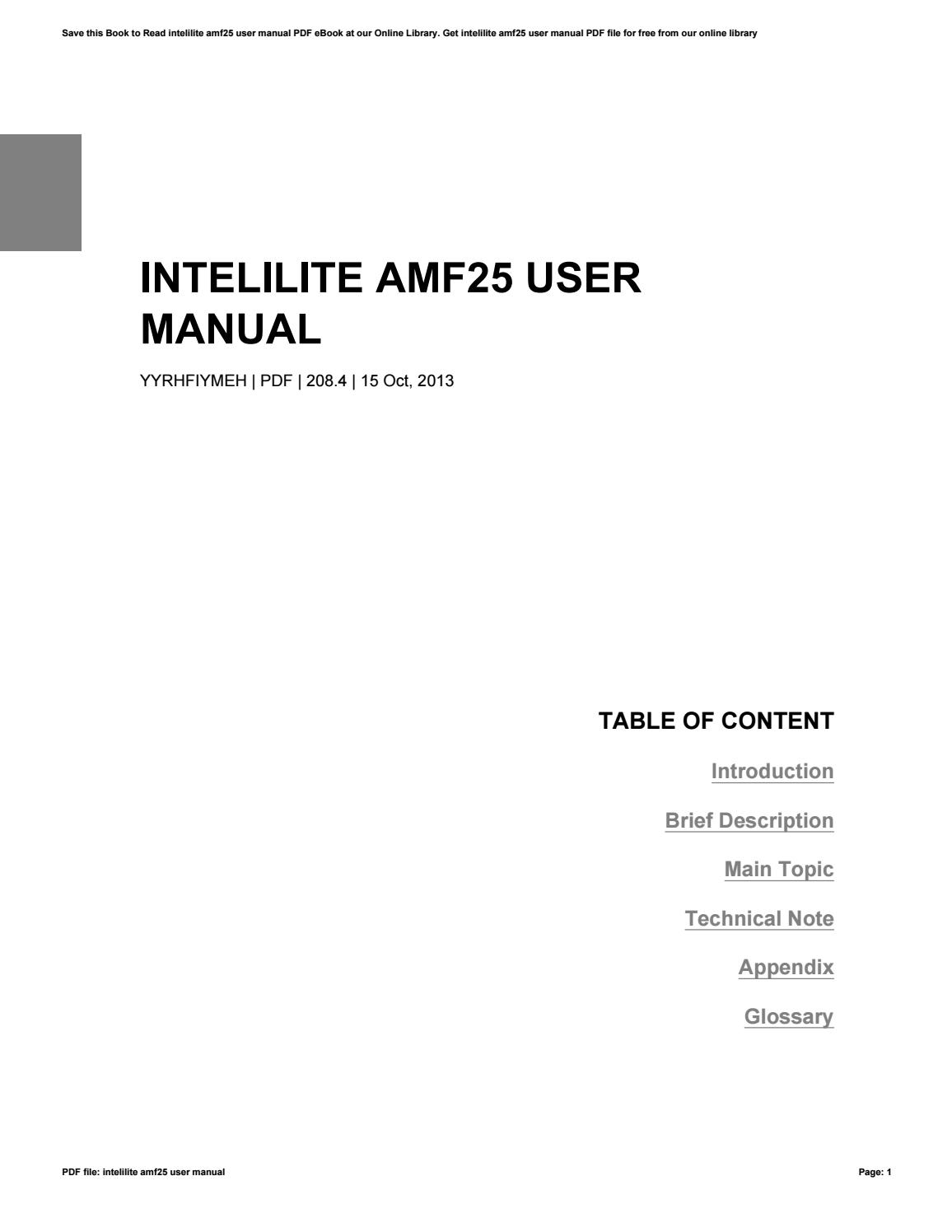 Intelilite Amf 9 User Manual Pdf