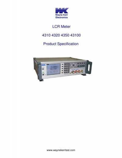 Wayne Kerr Lcr Meter 4300 User Manual